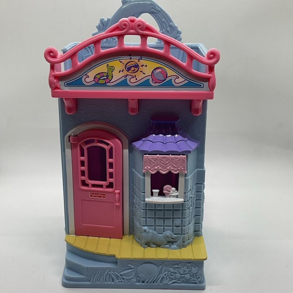 Vintage Fisher-Price Blue, Pink & Purple Sweet Streets Seaside Play Shop